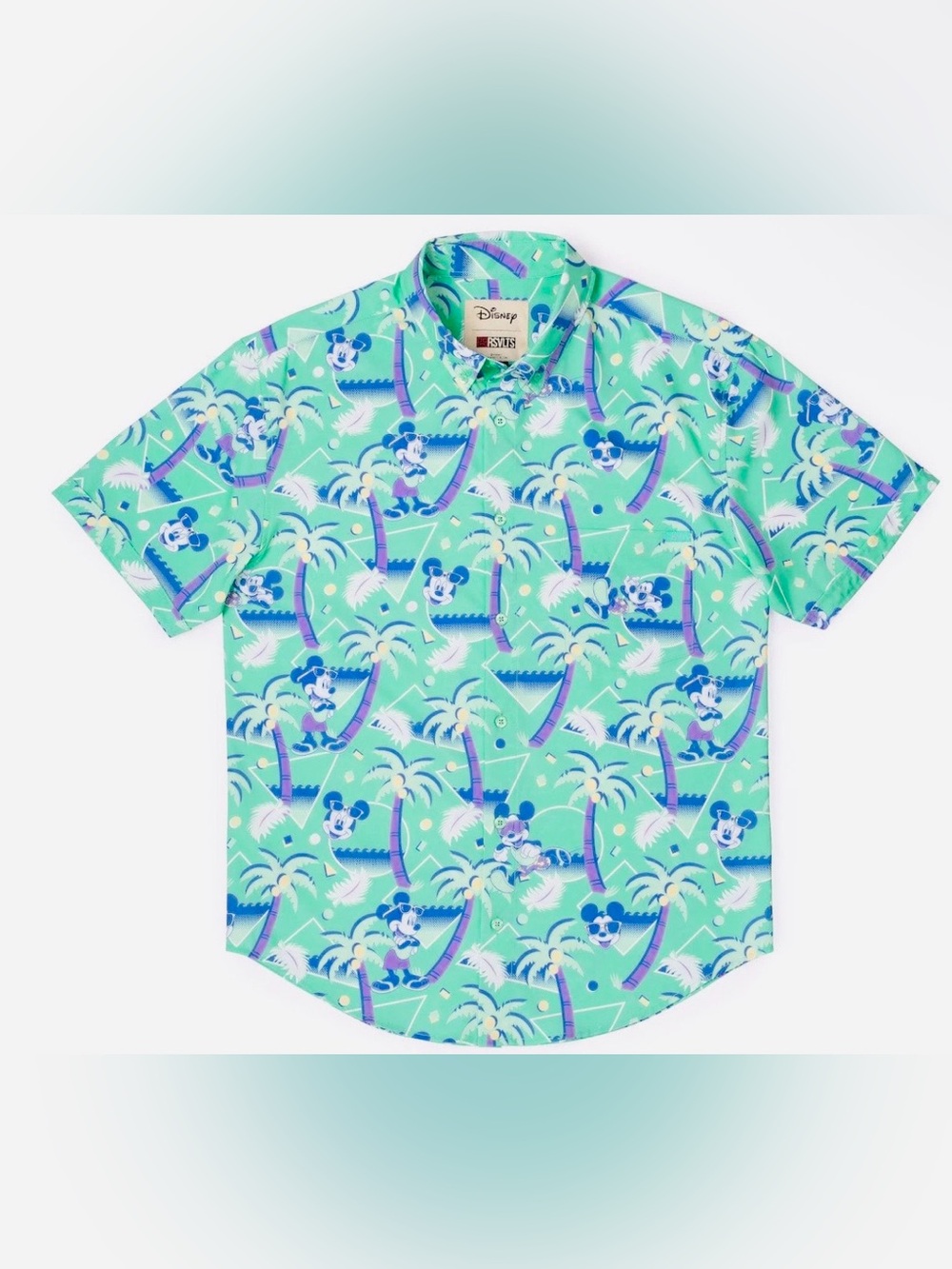 RSVLTS x Disney Cabana Mickey Mens KUNUFLEX Short Sleeve Shirt Size Small Button